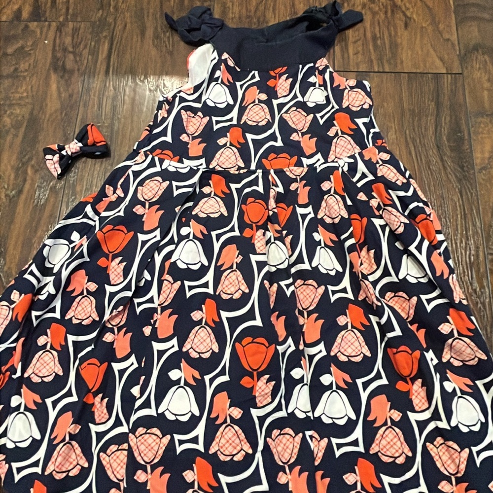 Janie and Jack Navy and Red Floral Dress